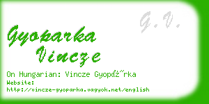 gyoparka vincze business card